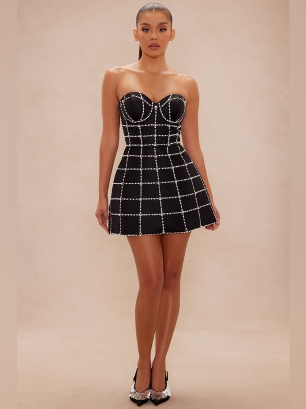 NWT Fashion Nova Luxe Amara Embellished Mini Dress - Black